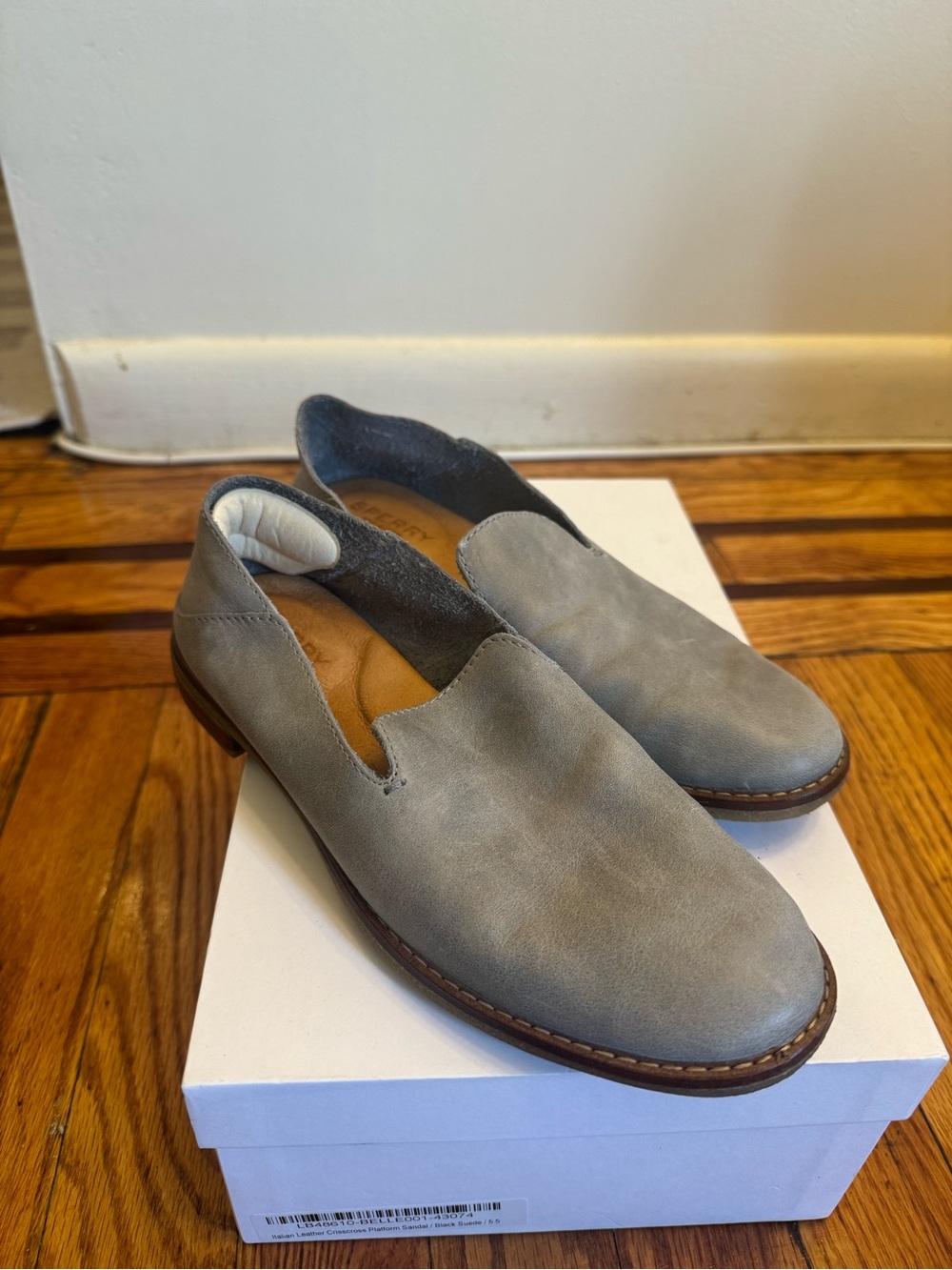 Sperry Women's Slip-On Loafers in Light Gray Suede